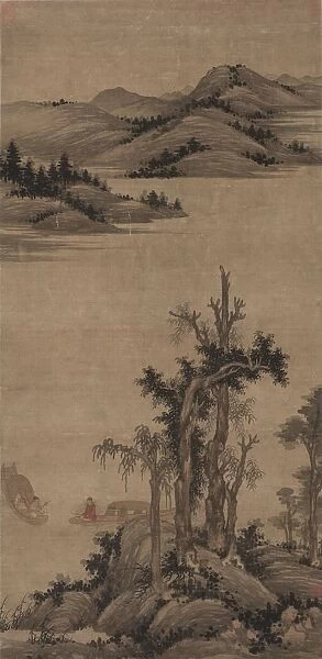 Fishermen-Hermits in Stream and Mountain, 1300s. Creator: Wu Zhen (Chinese, 1280-1354)