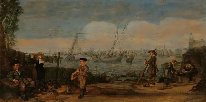 Framed Print : Fishermen and Hunters, c.1625-c.1630. Creator: Arent Arentsz Framed Print : Fishermen and Hunters, c.1625-c.1630. Creator: Arent Arentsz