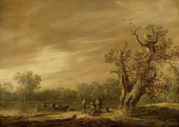 Framed Print : Fishermen by the Lakeshore. Creator: Jan van Goyen Framed Print : Fishermen by the Lakeshore. Creator: Jan van Goyen