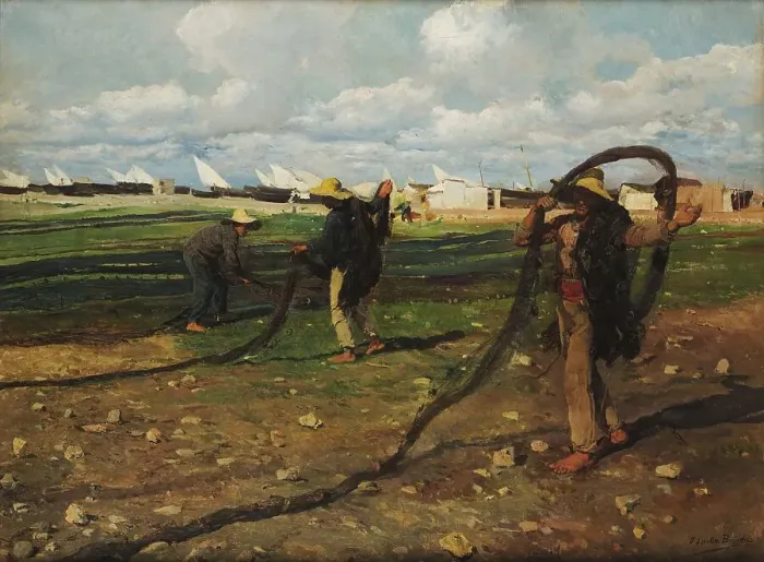 Framed Print : Fishermen with their nets, 1896. Creator: Sorolla y Bastida; Joaquín (1863-1923) Framed Print : Fishermen with their nets, 1896. Creator: Sorolla y Bastida; Joaquín (1863-1923)