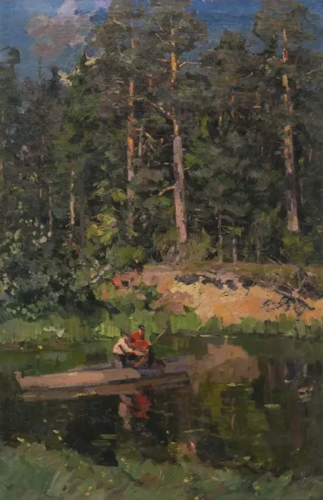 Framed Print : Fishermen in Okhotino, 1916. Artist: Korovin, Konstantin Alexeyevich (1861-1939) Framed Print : Fishermen in Okhotino, 1916. Artist: Korovin, Konstantin Alexeyevich (1861-1939)