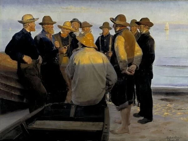 Fishermen by the Sea on a Summer's Evening, 1888. Creator: Michael Peter Ancher
