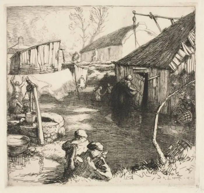 Framed Print : Fishermens Quarters (Saint-Jean-de-Monts), 1915. Creator: Auguste Louis Lepere (French Framed Print : Fishermens Quarters (Saint-Jean-de-Monts), 1915. Creator: Auguste Louis Lepere (French