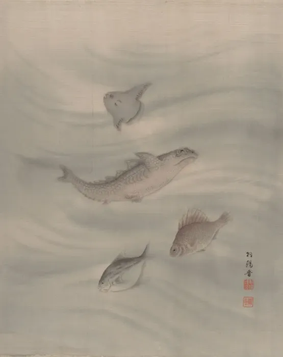Framed Print : Fishes, ca. 1890-92. Creator: Seki Shuko Framed Print : Fishes, ca. 1890-92. Creator: Seki Shuko