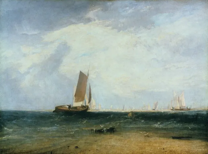 Framed Print : Fishing upon the Blythe Sand, Tide Setting in, 1809. Artist: JMW Turner Framed Print : Fishing upon the Blythe Sand, Tide Setting in, 1809. Artist: JMW Turner