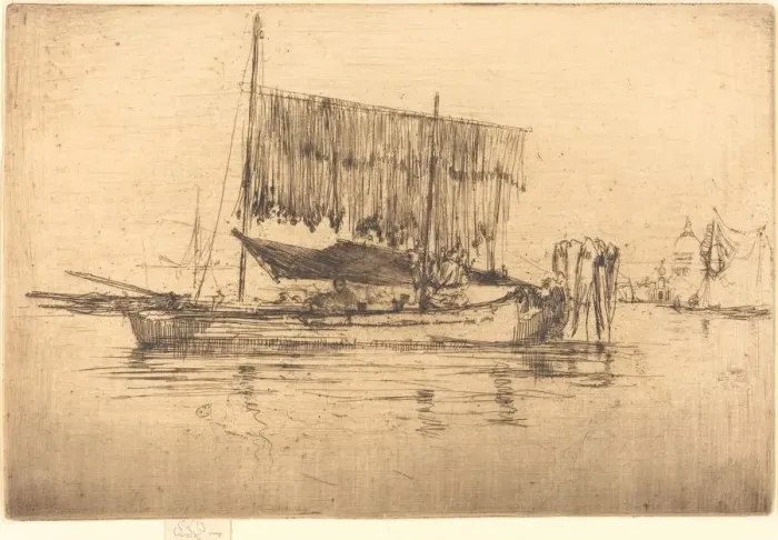 Framed Print : Fishing-Boat, 1880. Creator: James Abbott McNeill Whistler Framed Print : Fishing-Boat, 1880. Creator: James Abbott McNeill Whistler