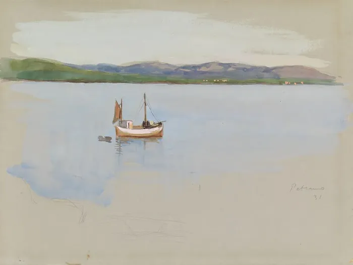 Framed Print : Fishing Boat, 1931. Creator: Eero Jarnefelt Framed Print : Fishing Boat, 1931. Creator: Eero Jarnefelt