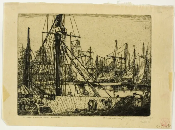Framed Print : Fishing Boats, Boulogne-sur-Mer, 1902. Creator: Donald Shaw MacLaughlan Framed Print : Fishing Boats, Boulogne-sur-Mer, 1902. Creator: Donald Shaw MacLaughlan