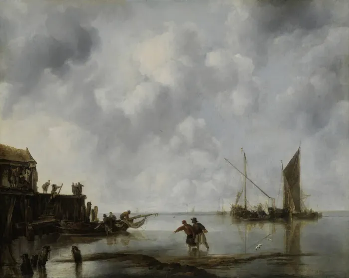 Framed Print : Fishing Boats in a Calm, 1651. Creator: Jan van de Cappelle Framed Print : Fishing Boats in a Calm, 1651. Creator: Jan van de Cappelle