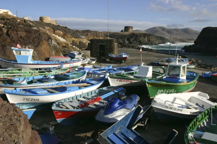 Framed Print : Fishing Boats, El Cotillo, Fuerteventura, Canary Islands Framed Print : Fishing Boats, El Cotillo, Fuerteventura, Canary Islands