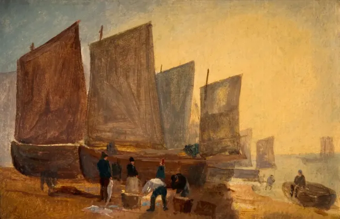 Framed Print : Fishing Boats, Hastings, 1813. Creator: David Cox the elder Framed Print : Fishing Boats, Hastings, 1813. Creator: David Cox the elder