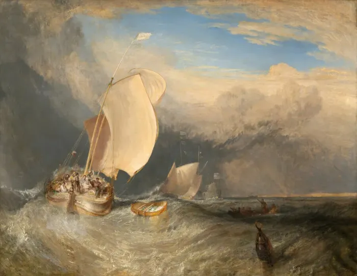 Framed Print : Fishing Boats with Hucksters Bargaining for Fish, 1837 / 38. Creator: JMW Turner Framed Print : Fishing Boats with Hucksters Bargaining for Fish, 1837 / 38. Creator: JMW Turner