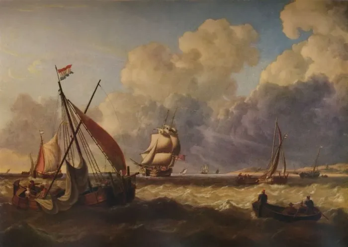 Framed Print : Fishing Boats off the Dutch Coast, 1823. Artist: Charles Martin Powell Framed Print : Fishing Boats off the Dutch Coast, 1823. Artist: Charles Martin Powell