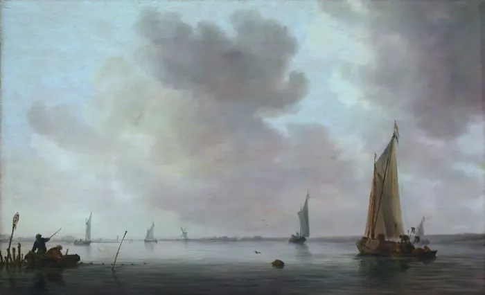 Framed Print : Fishing Boats off an Estuary, 1633. Creator: Jan van Goyen Framed Print : Fishing Boats off an Estuary, 1633. Creator: Jan van Goyen