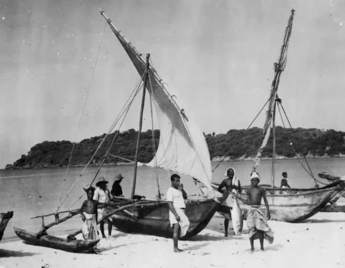 Framed Print : Fishing boats, Trincomalee, Ceylon, 1945 Framed Print : Fishing boats, Trincomalee, Ceylon, 1945