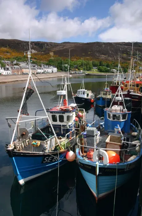 Framed Print : Fishing boats, Ullapool harbour, Highland, Scotland Framed Print : Fishing boats, Ullapool harbour, Highland, Scotland