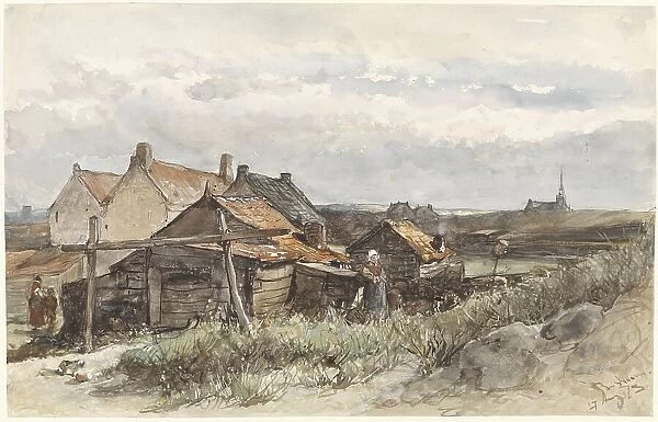 Fishing Family Houses in Scheveningen, 1873. Creator: Johannes Bosboom