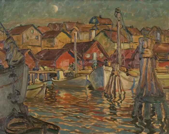Framed Print : A Fishing Harbour. Study from North Norway, c1900s, Creator: Anna Katarina Boberg Framed Print : A Fishing Harbour. Study from North Norway, c1900s, Creator: Anna Katarina Boberg