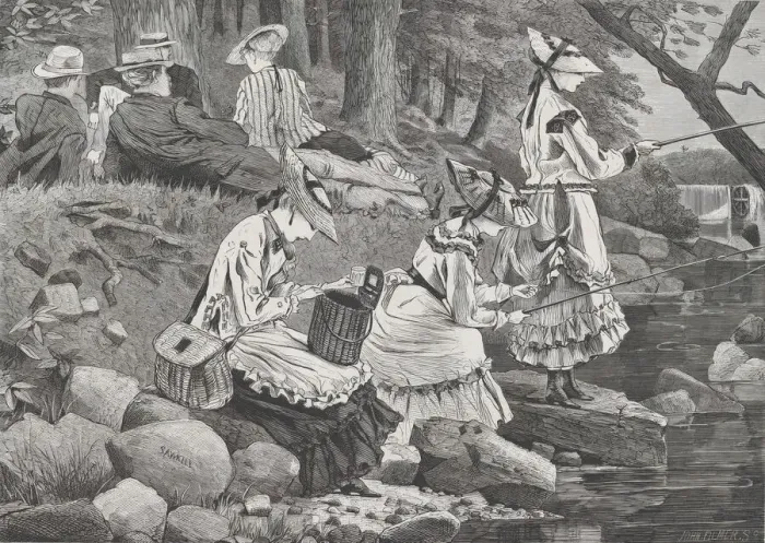 Framed Print : The Fishing Party (Appletons Journal, Vol. II), October 2, 1869. Creator: John Filmer Framed Print : The Fishing Party (Appletons Journal, Vol. II), October 2, 1869. Creator: John Filmer