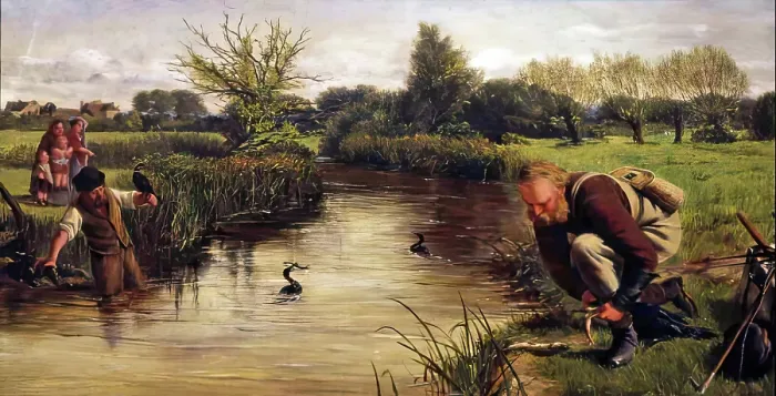 Framed Print : Fishing by Proxy, 1874. Creator: James Clarke Hook Framed Print : Fishing by Proxy, 1874. Creator: James Clarke Hook