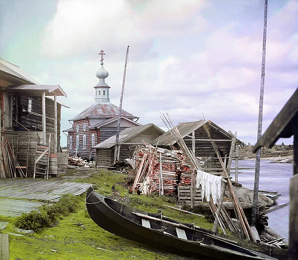 Fishing settlement, 1915. Creator: Sergey Mikhaylovich Prokudin-Gorsky