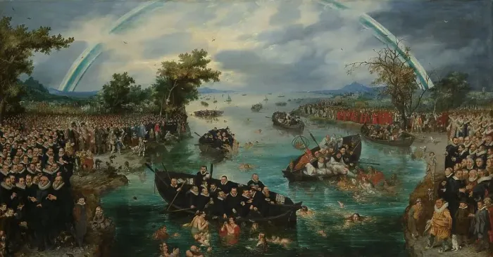 Framed Print : Fishing for Souls, 1614. Creator: Adriaen van de Venne Framed Print : Fishing for Souls, 1614. Creator: Adriaen van de Venne