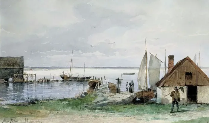 Framed Print : Fishing Spot at Blekinge, 1880-1924. Creator: Anna Palm de Rosa Framed Print : Fishing Spot at Blekinge, 1880-1924. Creator: Anna Palm de Rosa