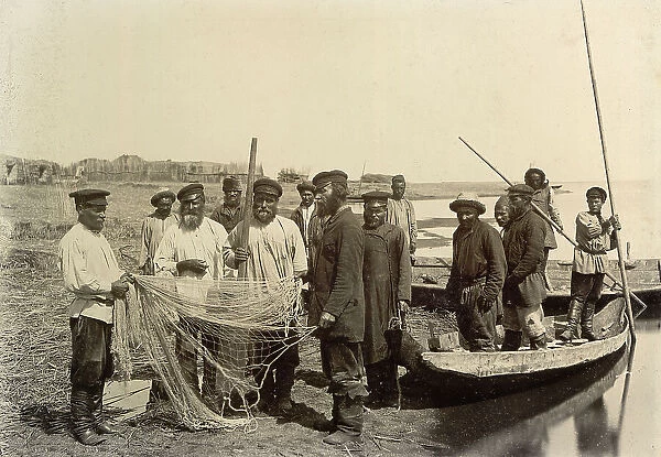 Fishmen on the Lake Zaisan, 1909. Creator: Nikolai Georgievich Katanaev