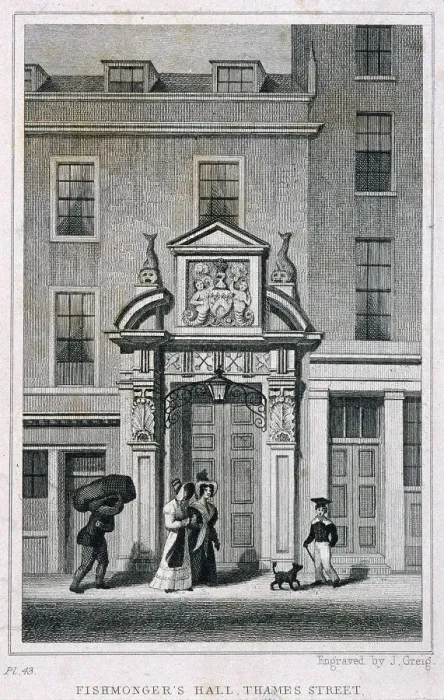 Framed Print : Fishmongers Hall, Thames Street, London, c1835. Artist: John Greig Framed Print : Fishmongers Hall, Thames Street, London, c1835. Artist: John Greig