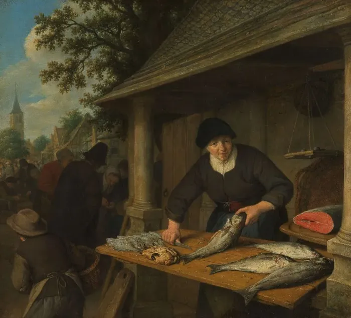 Framed Print : The Fishwife, 1672. Creator: Adriaen van Ostade Framed Print : The Fishwife, 1672. Creator: Adriaen van Ostade