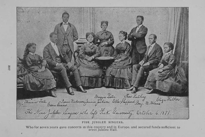 Framed Print : Fisk jubilee singers : Who for seven years gave concerts in this country and in Europe... 1902. Creator: Unknown Framed Print : Fisk jubilee singers : Who for seven years gave concerts in this country and in Europe... 1902. Creator: Unknown