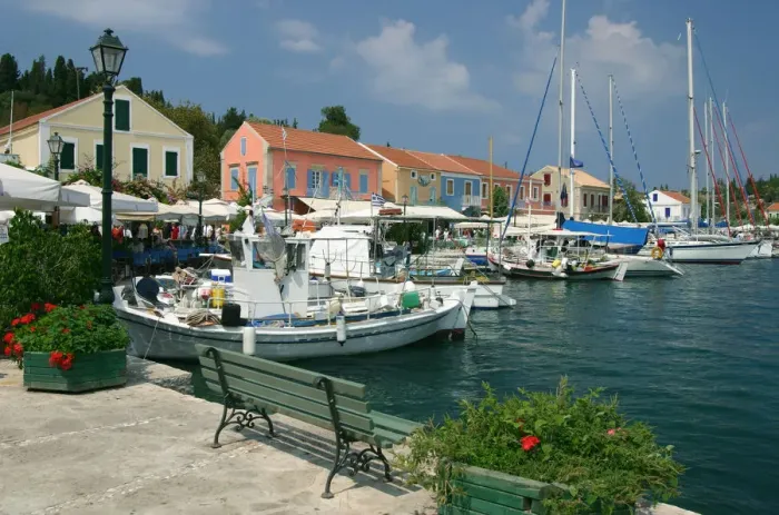 Framed Print : Fiskardo harbour, Kefalonia, Greece Framed Print : Fiskardo harbour, Kefalonia, Greece