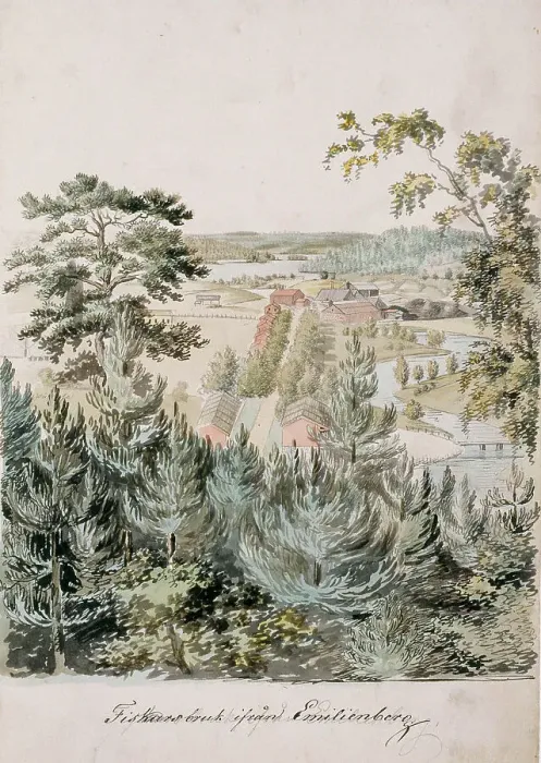 Framed Print : Fiskars ironworks, 1830-1839. Creator: Pehr Adolf Kruskopf Framed Print : Fiskars ironworks, 1830-1839. Creator: Pehr Adolf Kruskopf