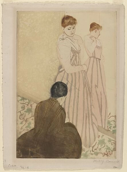 The Fitting, 1890-1891. Creator: Mary Cassatt (American, 1844-1926)