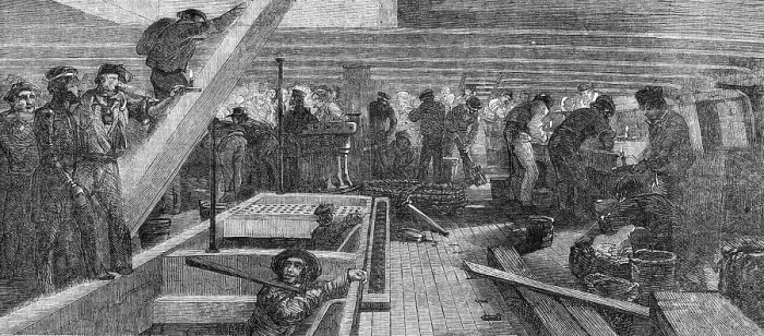 Framed Print : Fitting out The Caesar, between decks, at Portsmouth, 1854. Creator: Unknown. Fitting out The Caesar, between decks, at Portsmouth, 1854. Creator: Unknown Framed Print : Fitting out The Caesar, between decks, at Portsmouth, 1854. Creator: Unknown. Fitting out The Caesar, between decks, at Portsmouth, 1854. Creator: Unknown