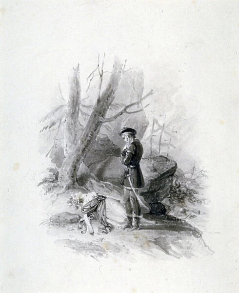 Fitz-James and the dying Blanche of Devan, 19th century. Artist: Henry Corbould
