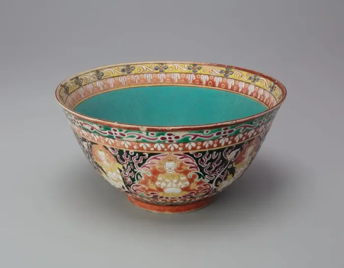 Framed Print : Five-Colored (Bencharong) Ware Bowl, 19th century. Creator: Unknown Framed Print : Five-Colored (Bencharong) Ware Bowl, 19th century. Creator: Unknown