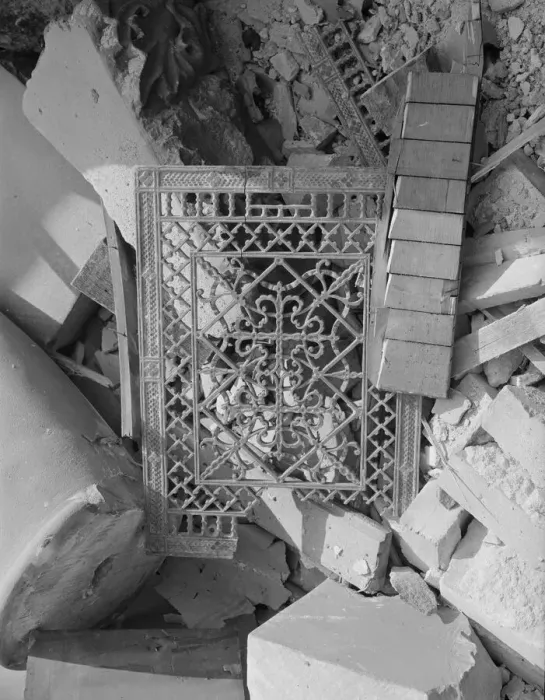 Framed Print : Fixture from a heating unit in a wrecked church on Independence Avenue, Washington, D. C, 1942. Creator: Gordon Parks Framed Print : Fixture from a heating unit in a wrecked church on Independence Avenue, Washington, D. C, 1942. Creator: Gordon Parks