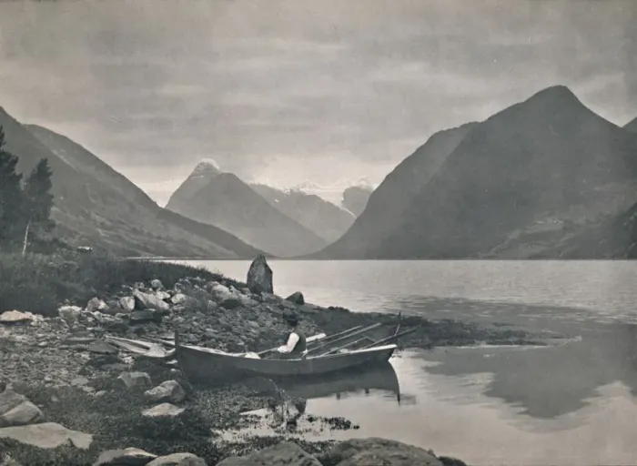 Framed Print : Fjaerlandsfjord, 1914. Creator: Unknown Framed Print : Fjaerlandsfjord, 1914. Creator: Unknown