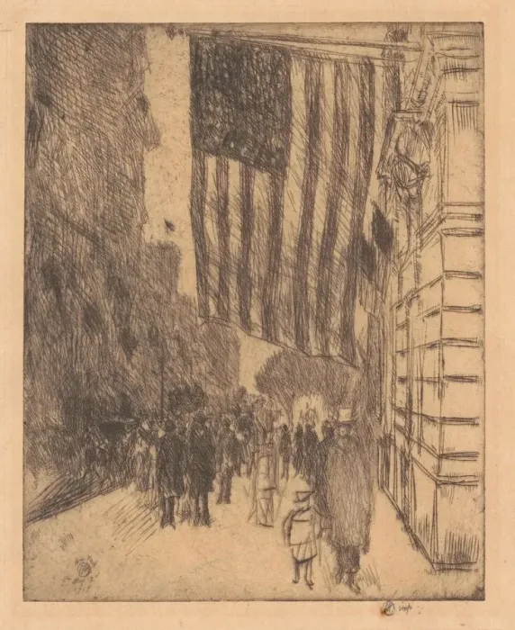 Framed Print : The Flag, 1917. Creator: Frederick Childe Hassam Framed Print : The Flag, 1917. Creator: Frederick Childe Hassam