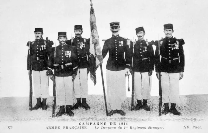 Framed Print : The flag of the 1st Regiment of the French Foreign Legion, 1914 Framed Print : The flag of the 1st Regiment of the French Foreign Legion, 1914