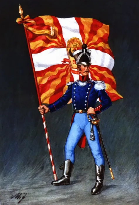 Framed Print : Flag bearer from the canton of Geneve, c Framed Print : Flag bearer from the canton of Geneve, c