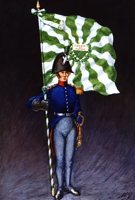 Framed Print : Flag bearer from the canton of Vaud, c. 1815 Framed Print : Flag bearer from the canton of Vaud, c. 1815