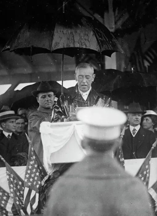 Framed Print : Flag Day - Wilson Making Address in Rain. Lansing 2nd from Right, 1917. Creator: Harris & Ewing. Flag Day - Wilson Making Address in Rain. Lansing 2nd from Right, 1917. Creator: Harris & Ewing Framed Print : Flag Day - Wilson Making Address in Rain. Lansing 2nd from Right, 1917. Creator: Harris & Ewing. Flag Day - Wilson Making Address in Rain. Lansing 2nd from Right, 1917. Creator: Harris & Ewing