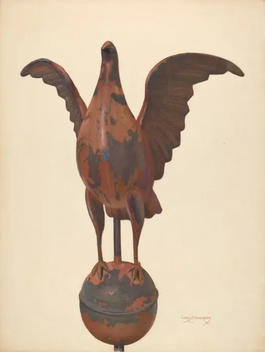 Framed Print : Flag-pole Finial Pigeon, 1935 / 1942. Creator: Chris Makrenos Framed Print : Flag-pole Finial Pigeon, 1935 / 1942. Creator: Chris Makrenos
