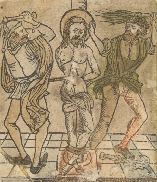 Framed Print : The Flagellation, 15th century. 15th century. Creator: Anon Framed Print : The Flagellation, 15th century. 15th century. Creator: Anon