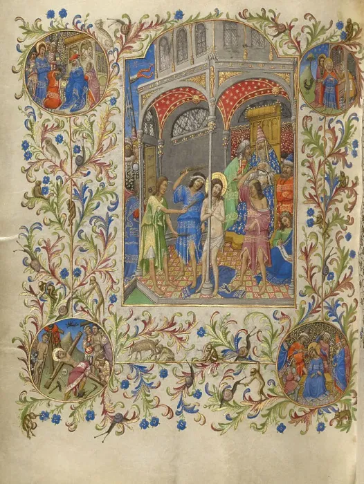Framed Print : The Flagellation; Book of Hours, about 1420. Creator: Spitz Master