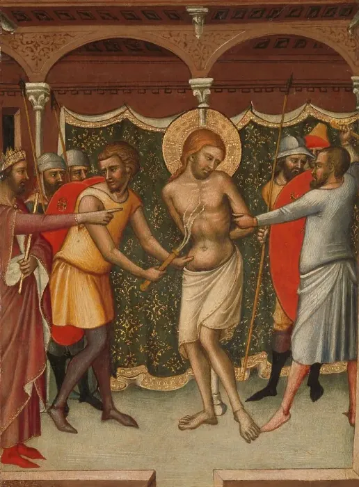 Framed Print : The Flagellation, c.1365. Creator: Luca di Tommè Framed Print : The Flagellation, c.1365. Creator: Luca di Tommè