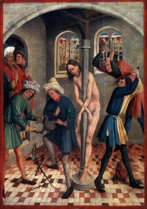 Framed Print : The Flagellation of Christ, before 1457. Artist: Johann Koerbecke Framed Print : The Flagellation of Christ, before 1457. Artist: Johann Koerbecke
