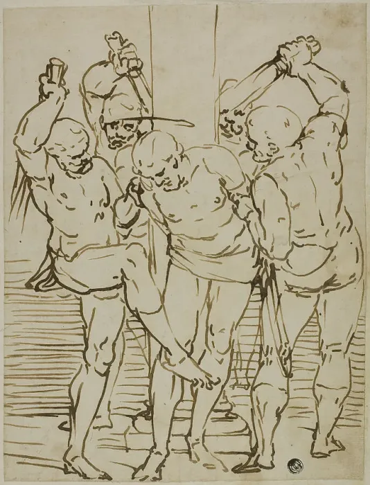 Framed Print : Flagellation of Christ, 1570 / 90. Creator: School of Luca Cambiaso Italian, 1527-1586 Framed Print : Flagellation of Christ, 1570 / 90. Creator: School of Luca Cambiaso Italian, 1527-1586